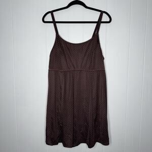 L.L. Bean Women’s Polka Dot Swim Dress Brown Pink Size 22W